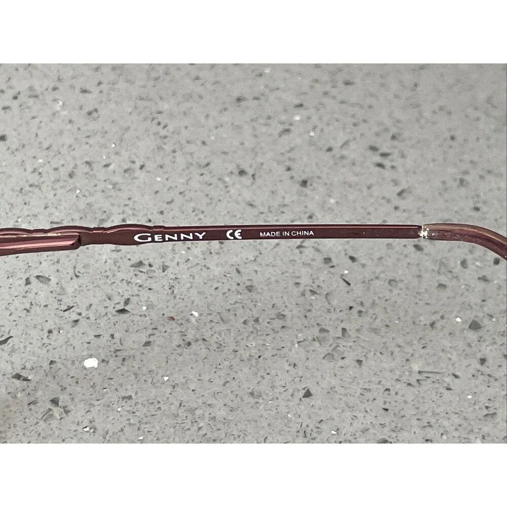 Genny Eyeglasses Frames ONLY 336-B 9445 53-16-135 Full rim pink clear